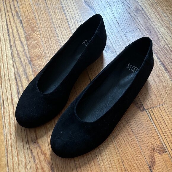 Eileen Fisher NEW Black Suede Shoes (Never Worn!) - Picture 3 of 5